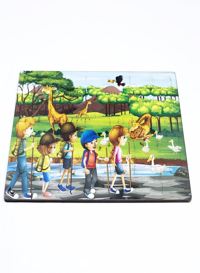 Craftick®Wooden Jigsaw Puzzle Wildlife for Kids Set of 1 Multicolor - Educational Toy for Having Realistic Illustration, Focus, Memory, Mental Boost |Return Gift - Image 5